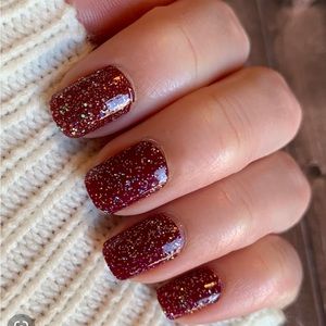 *Exclusive* Color Street: Black Cherry Bonbon | Dark Red Silver Glitter Fall